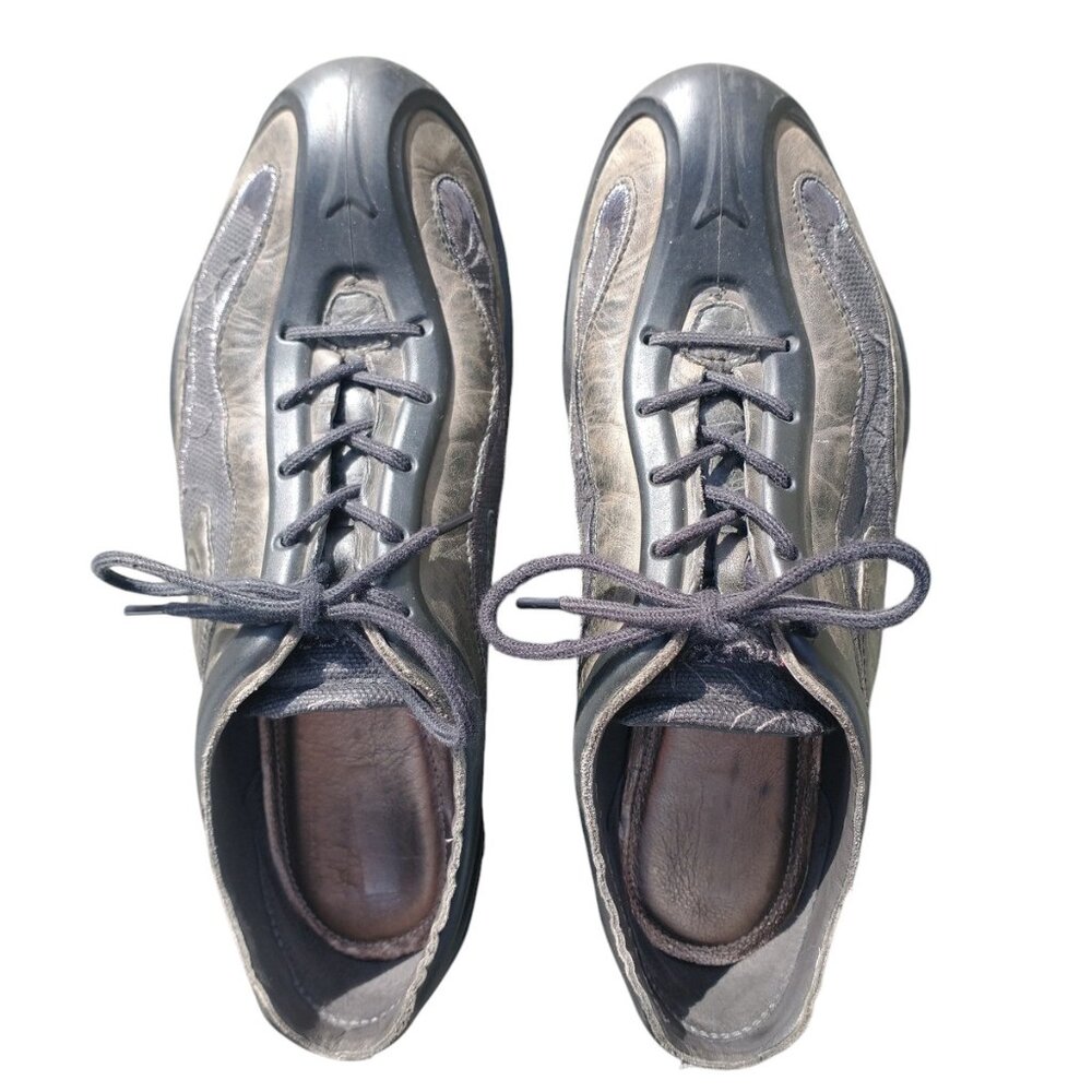 90s-style ECCO shoes, metallic finish, size 36